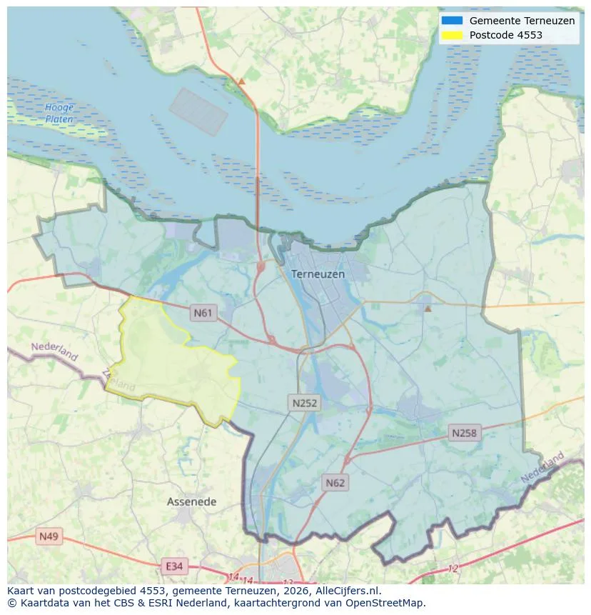 Postcodekaart voor 4553