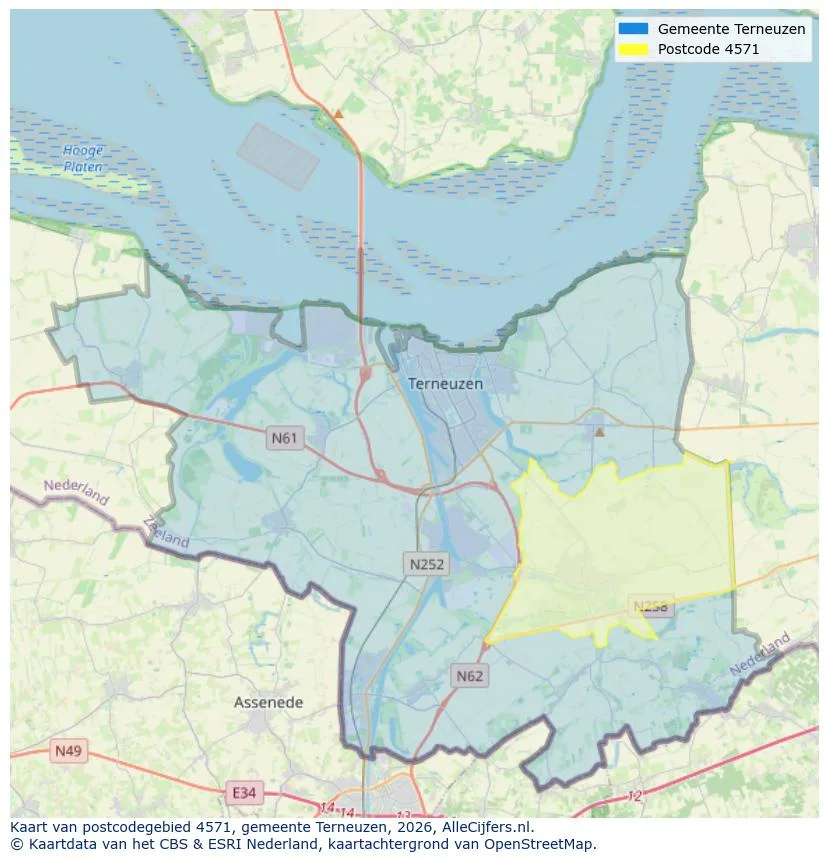 Postcodekaart voor 4571