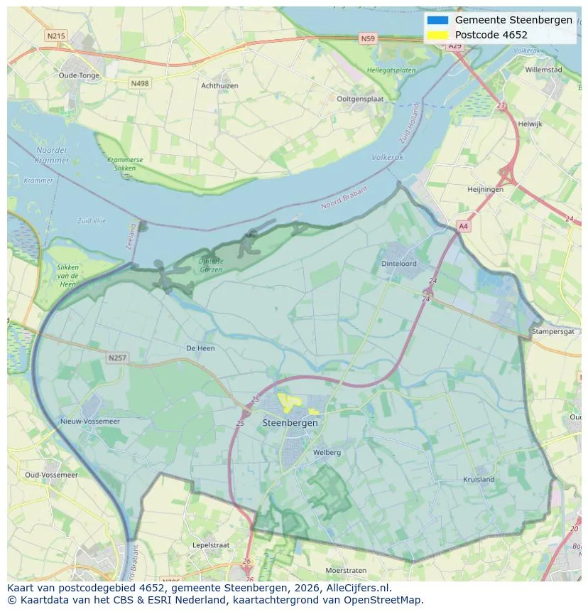 Postcode map for 4652