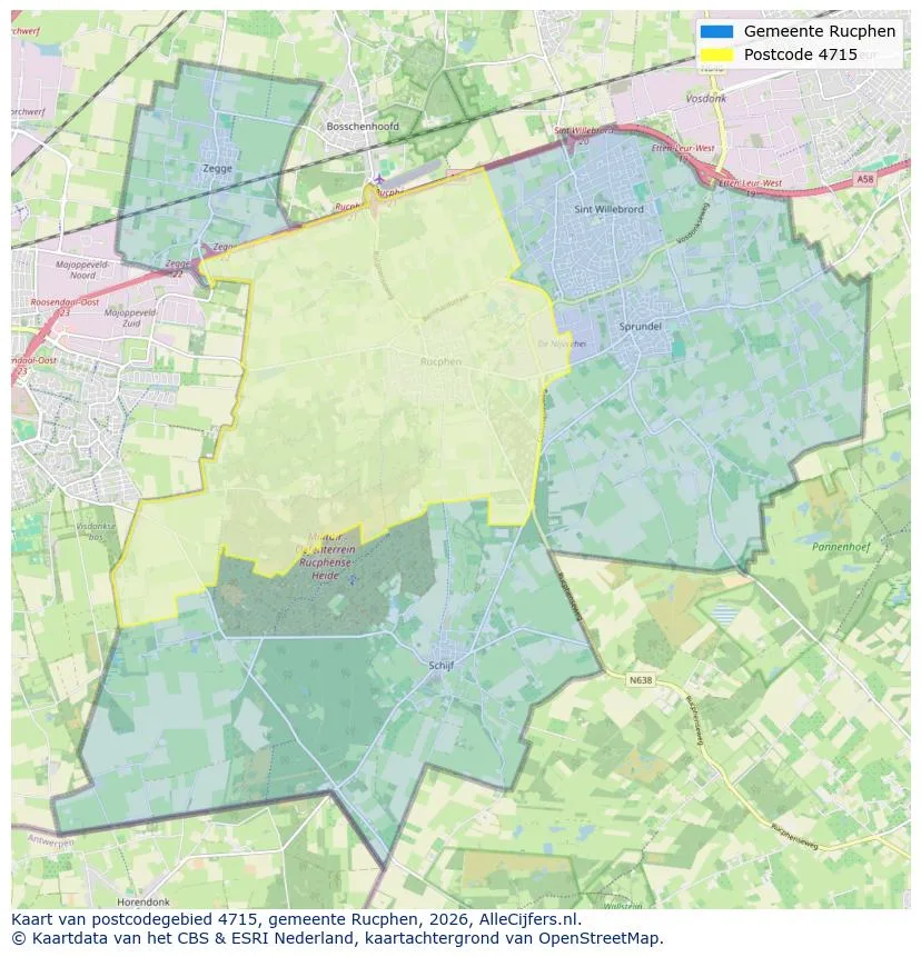 Postcodekaart voor 4715