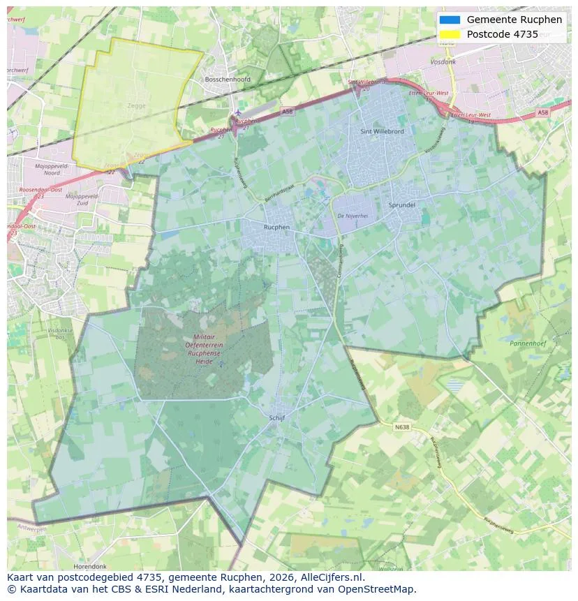 Mapa de códigos postales para 4735
