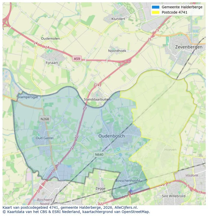 Postcodekaart voor 4741