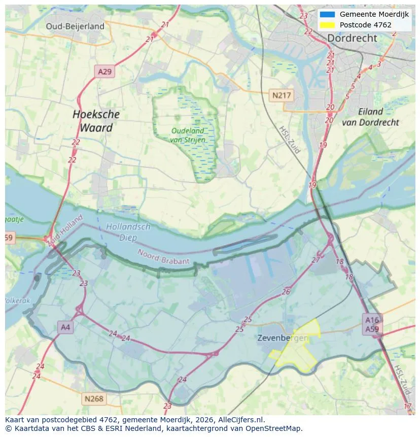 Postcodekaart voor 4762