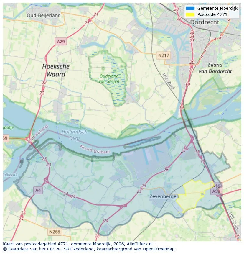 Postcodekaart voor 4771