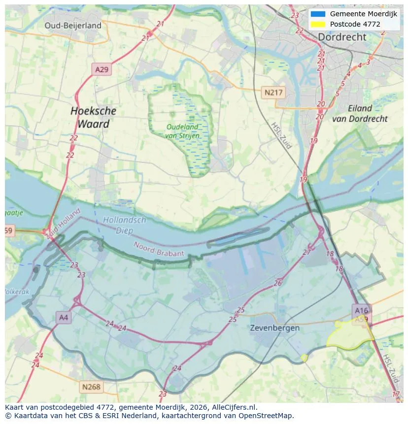 Postcodekaart voor 4772