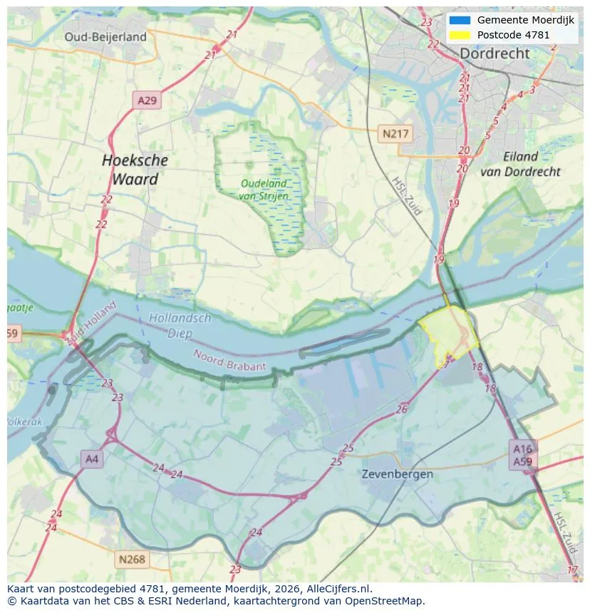 Postcodekaart voor 4781