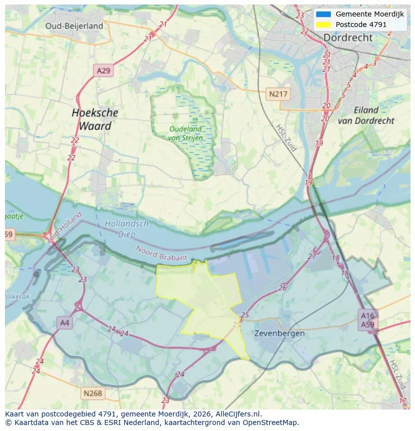 Postcodekaart voor 4791
