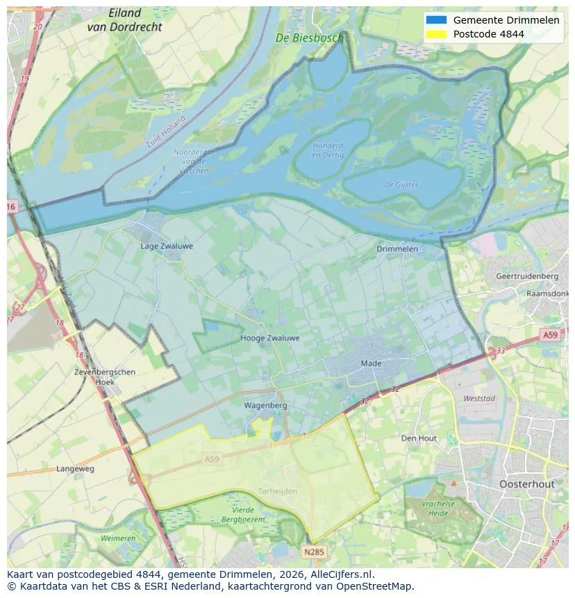 Postcodekaart voor 4844