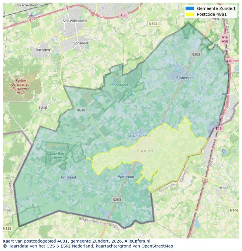 Postcodekaart voor 4881