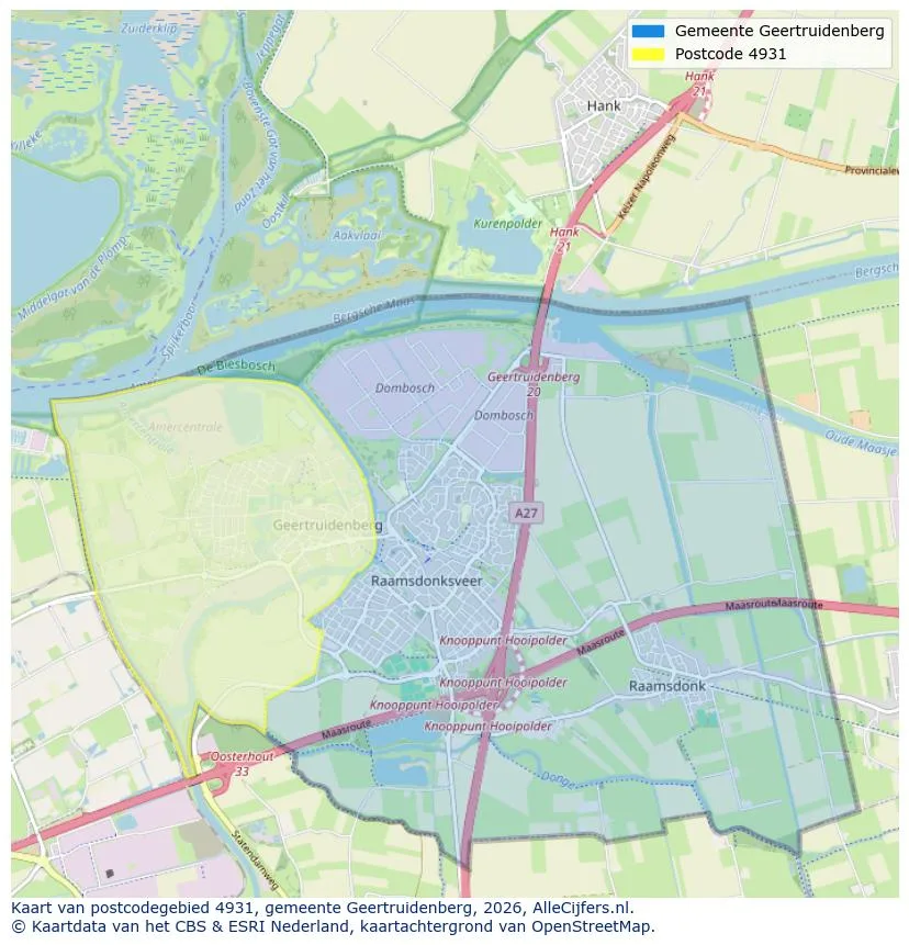 Postcodekaart voor 4931