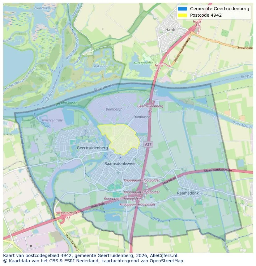 Postcodekaart voor 4942