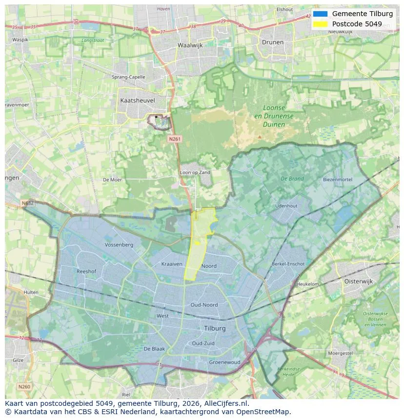 Postcodekaart voor 5049
