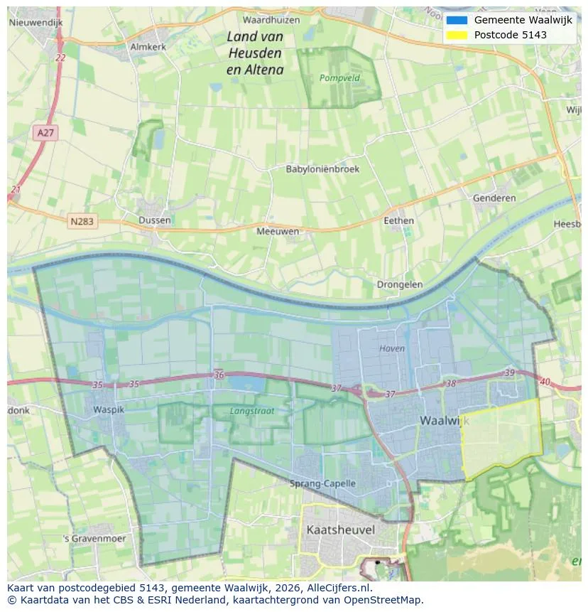 Postcodekaart voor 5143