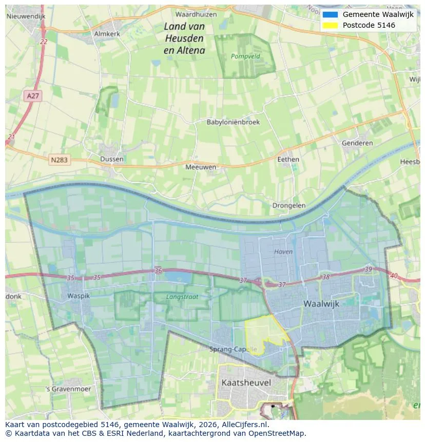 Postcodekaart voor 5146