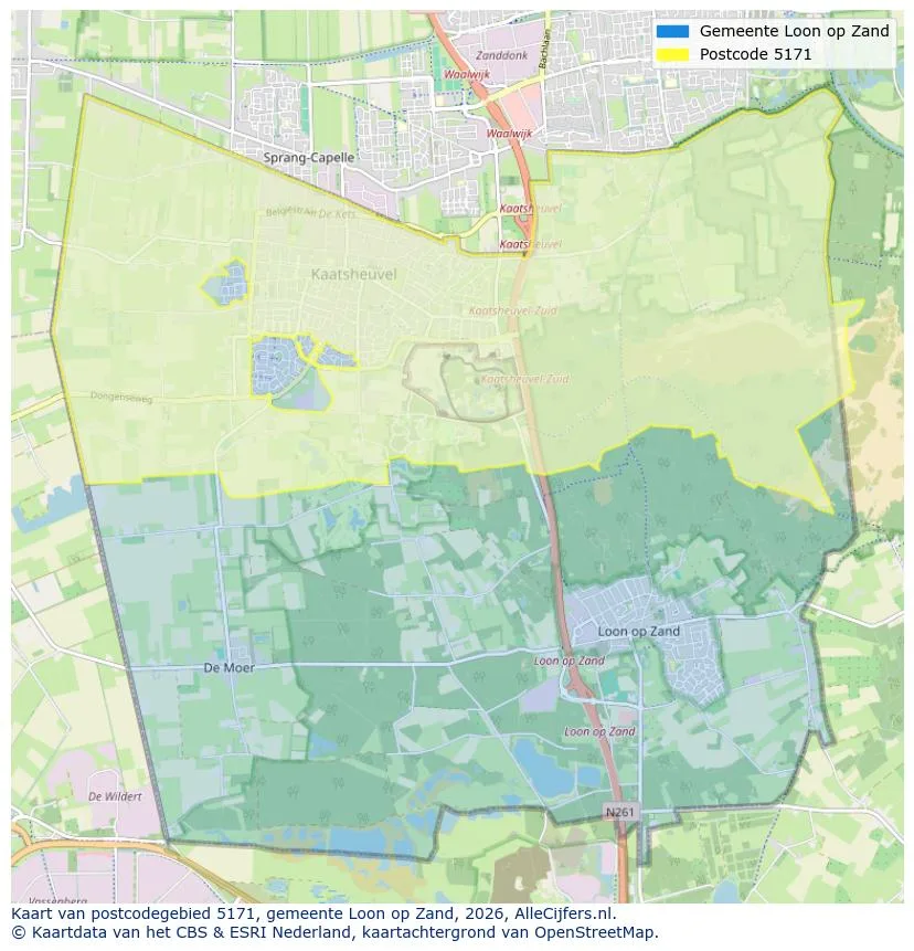 Postcodekaart voor 5171