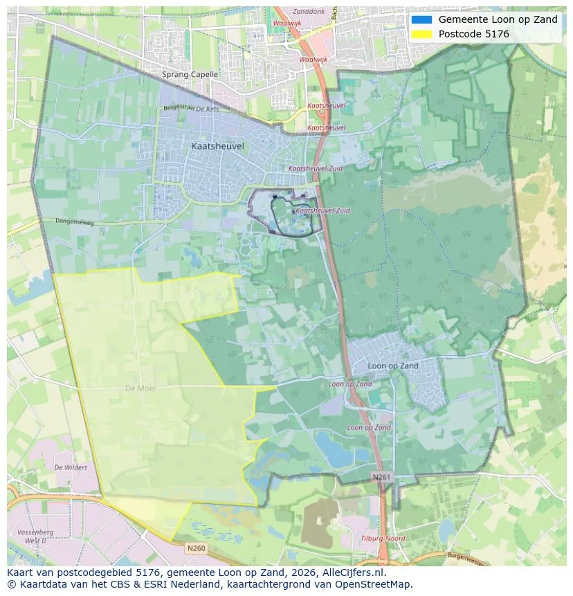 Postcodekaart voor 5176