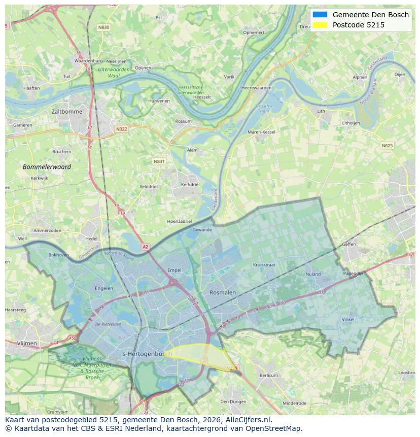 Postcodekaart voor 5215