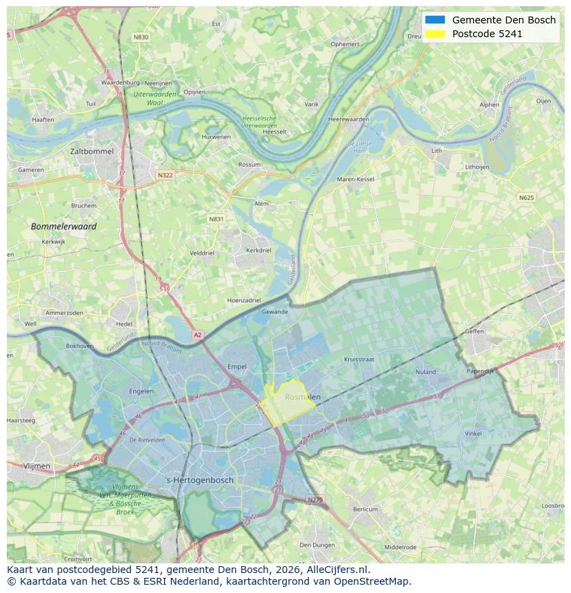 Postcodekaart voor 5241