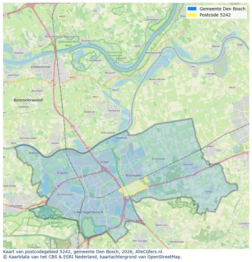 Postcodekaart voor 5242