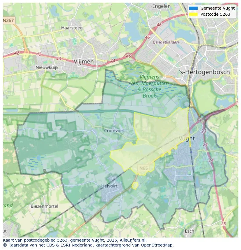 Postcodekaart voor 5263
