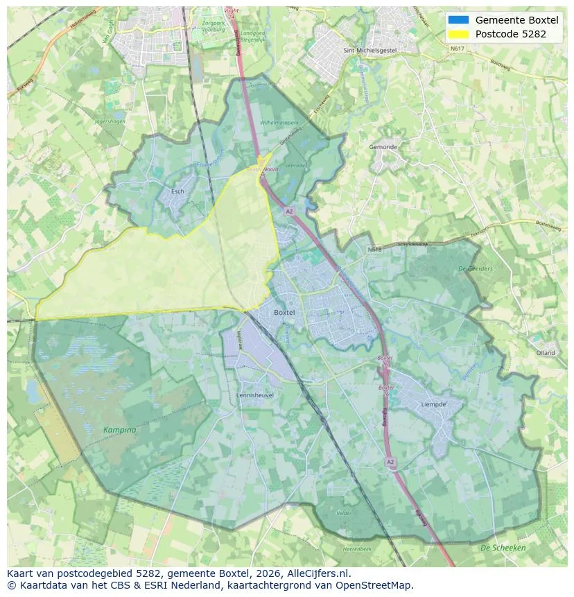 Postcodekaart voor 5282