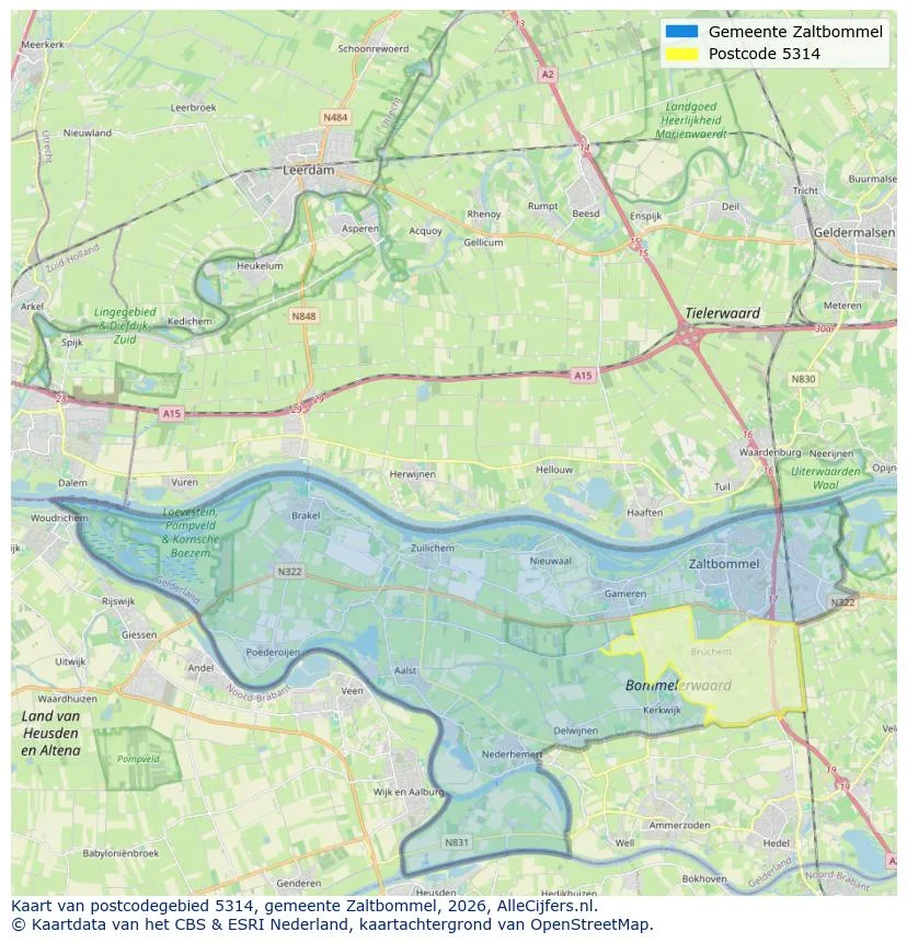 Postcodekaart voor 5314