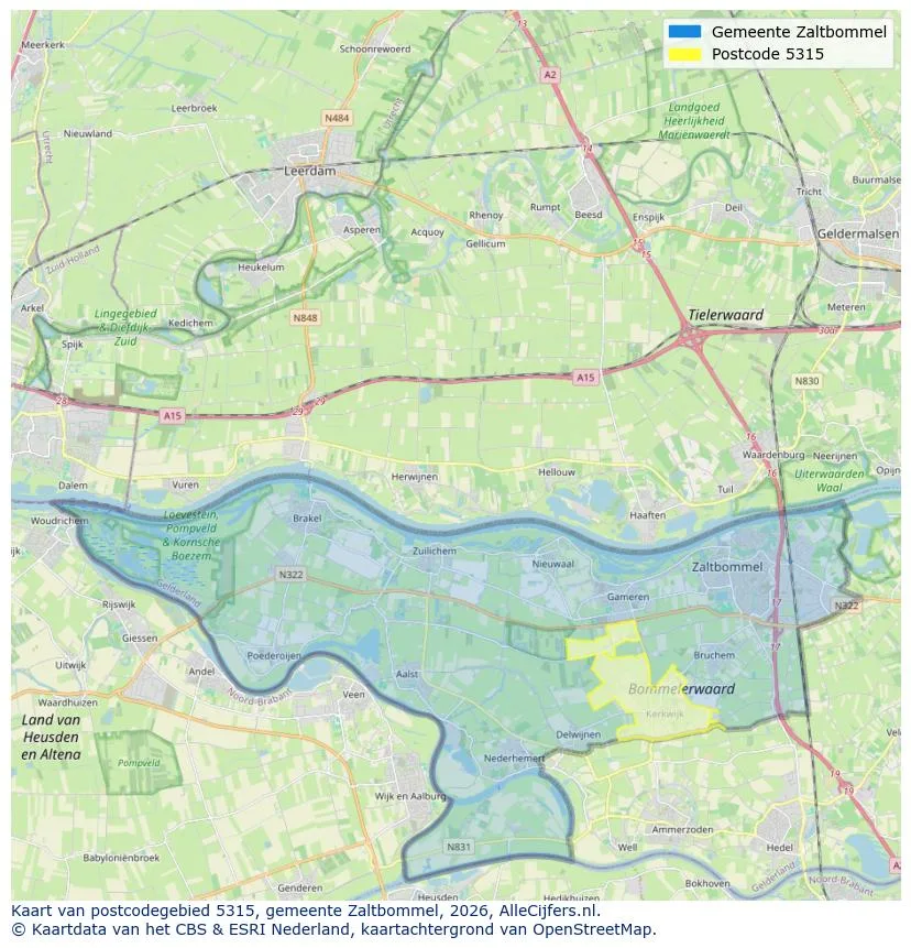 Postcodekaart voor 5315