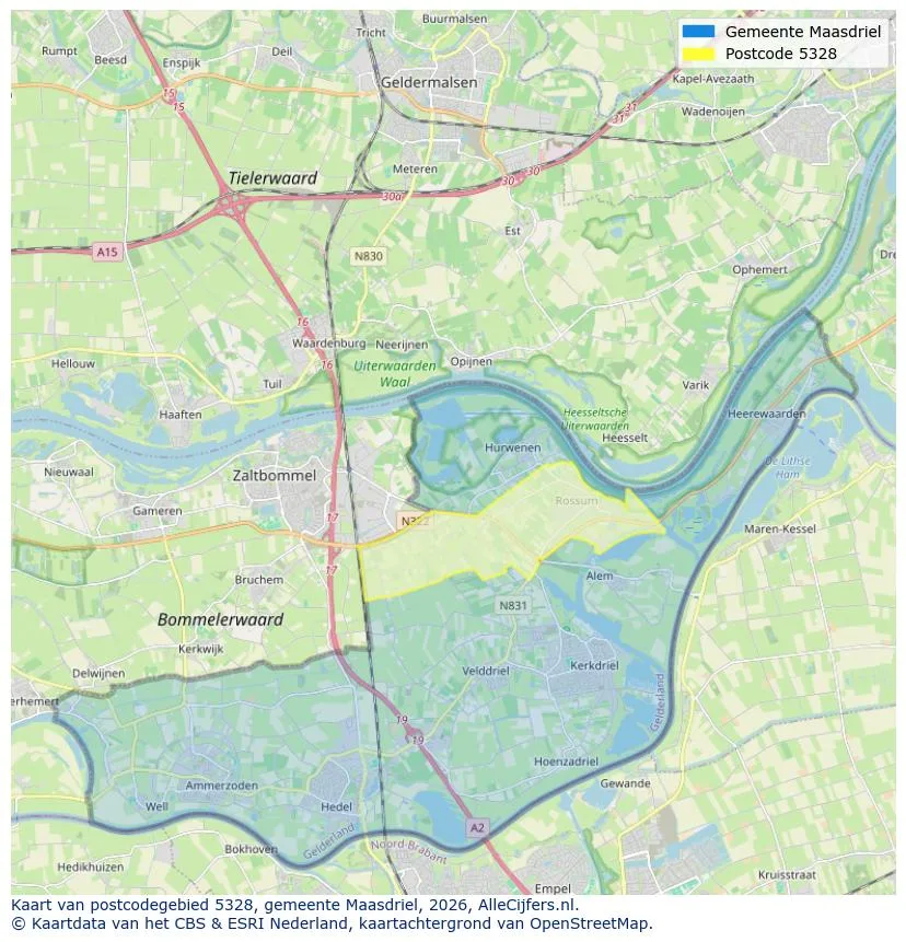 Postcodekaart voor 5328