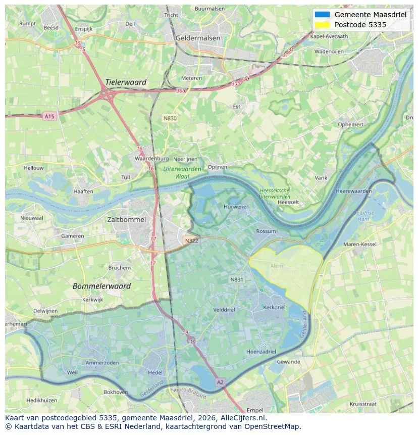 Postcodekaart voor 5335