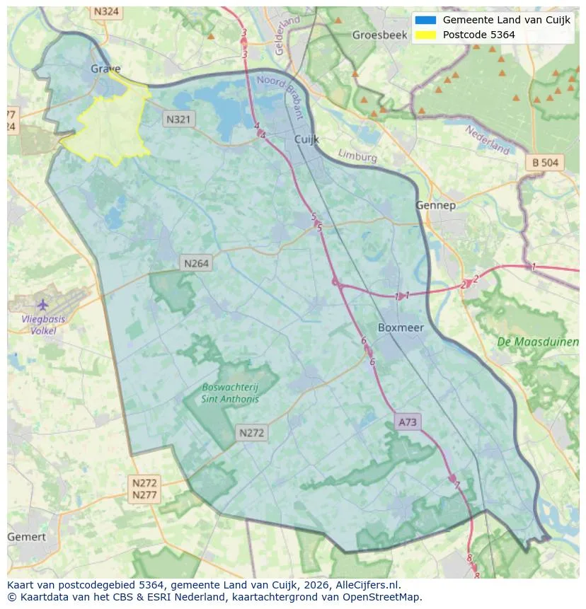 Postcodekaart voor 5364
