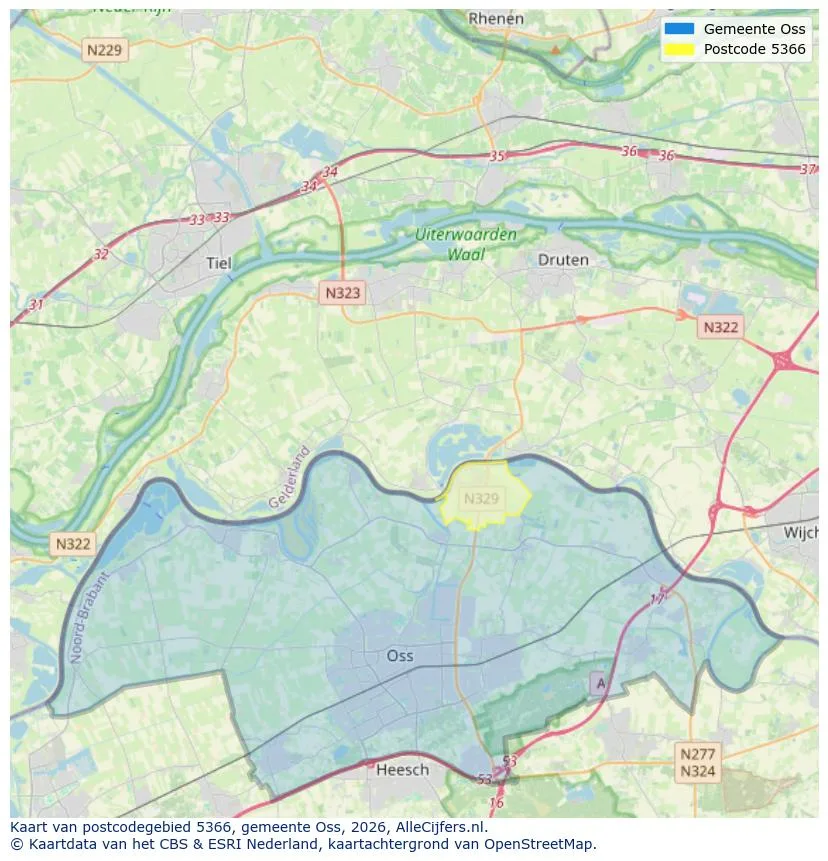 Postcode map for 5366