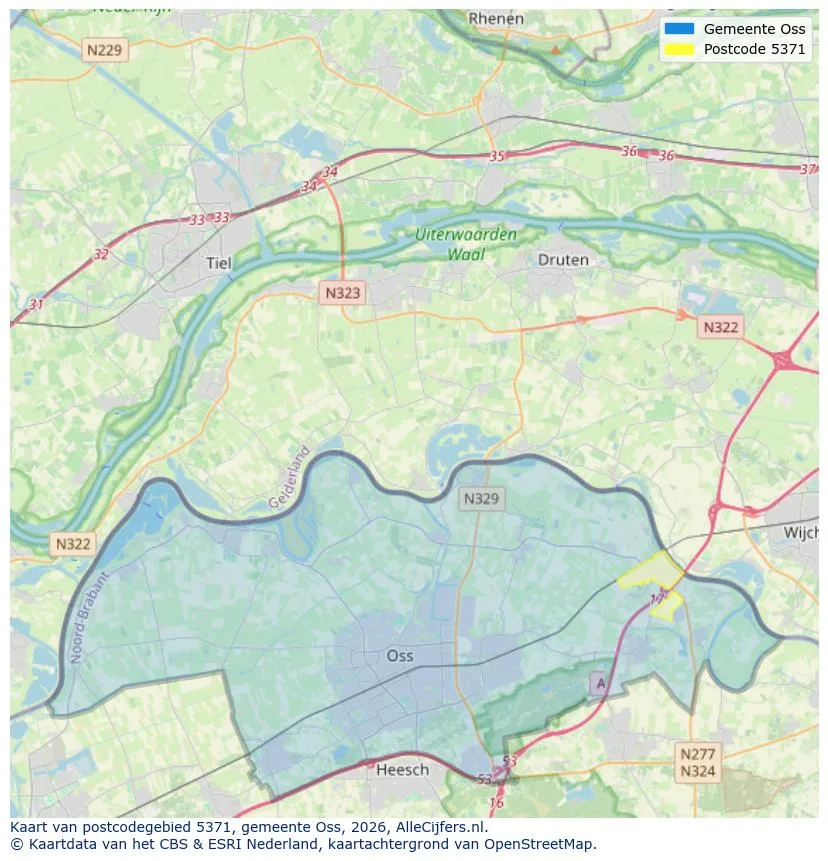 Postcodekaart voor 5371