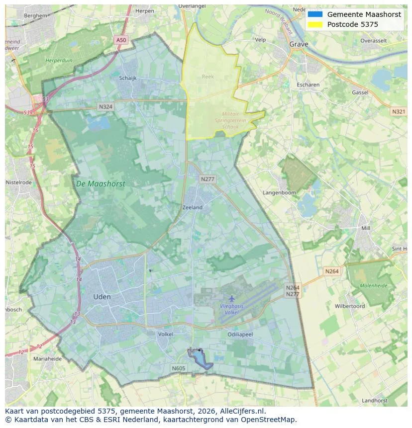 Mapa de códigos postales para 5375
