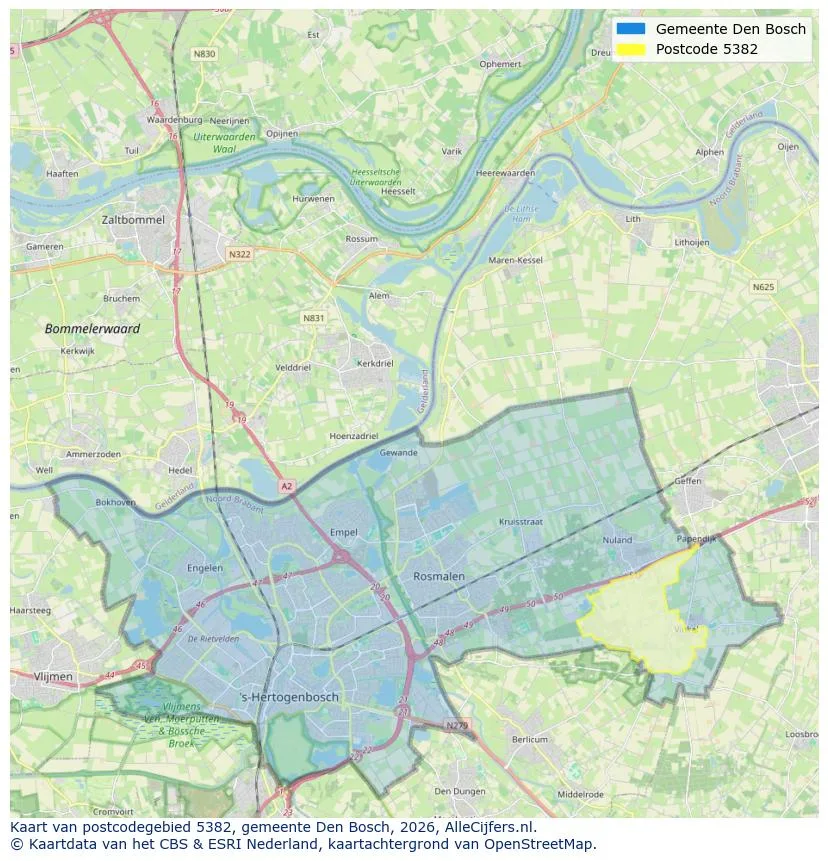 Postcodekaart voor 5382