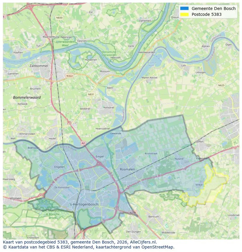 Postcodekaart voor 5383