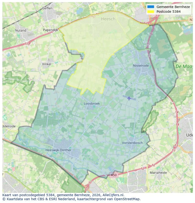 Postcode map for 5384