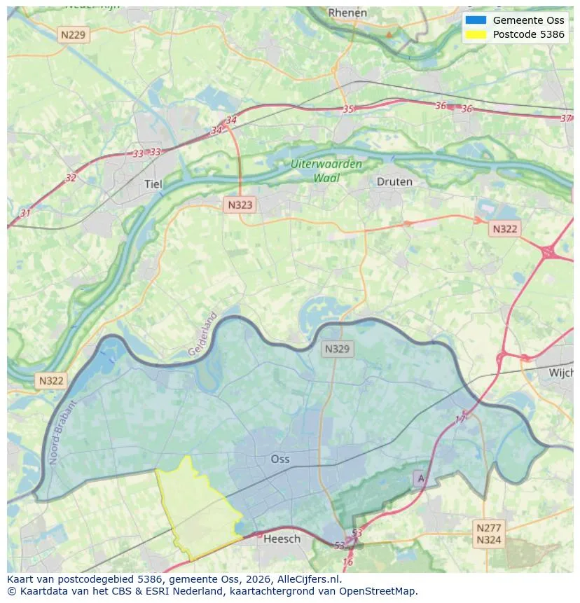 Postcodekaart voor 5386