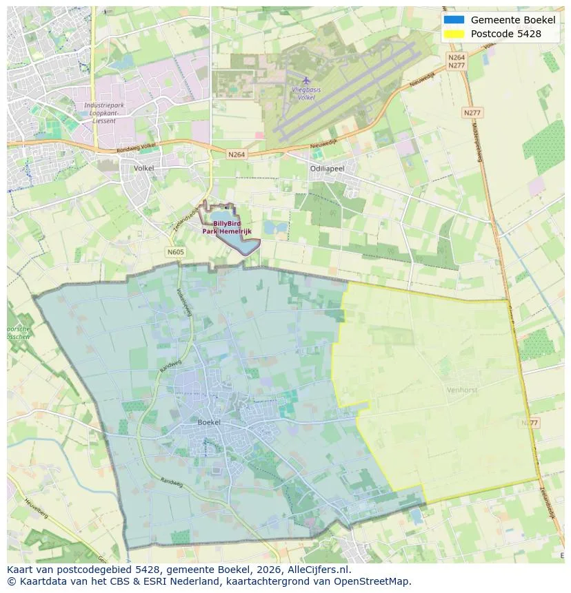 Postcodekaart voor 5428