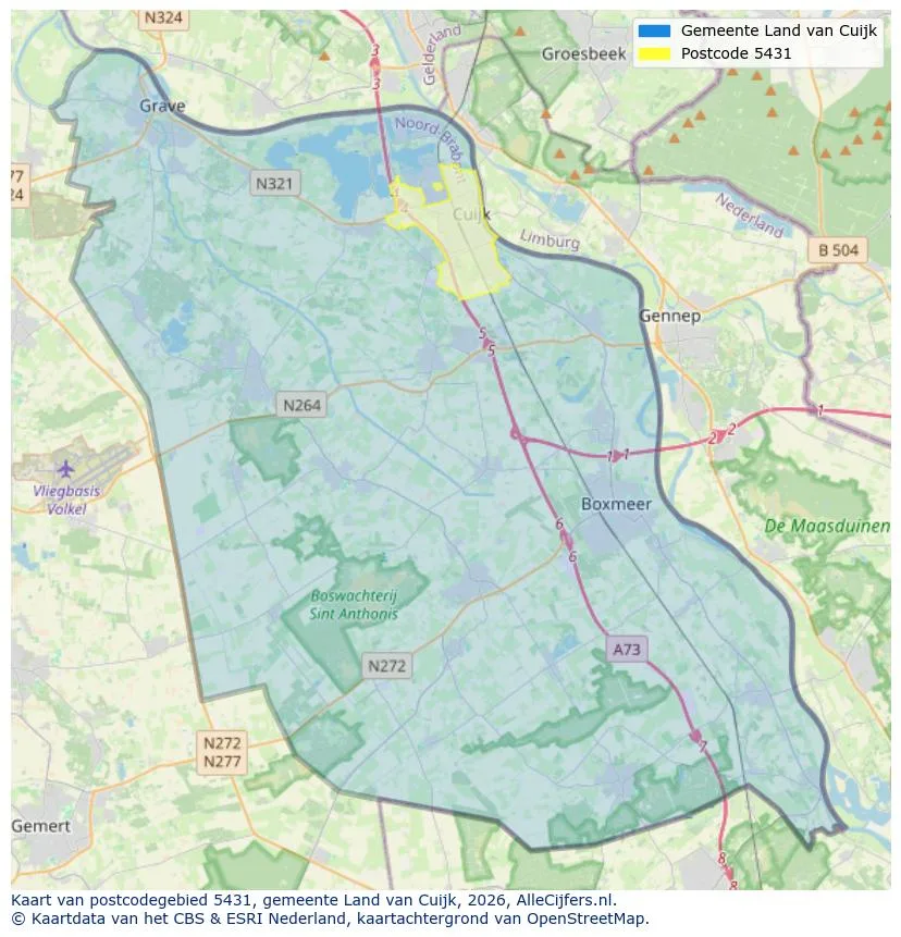 Postcodekaart voor 5431