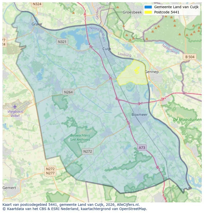 Postcodekaart voor 5441