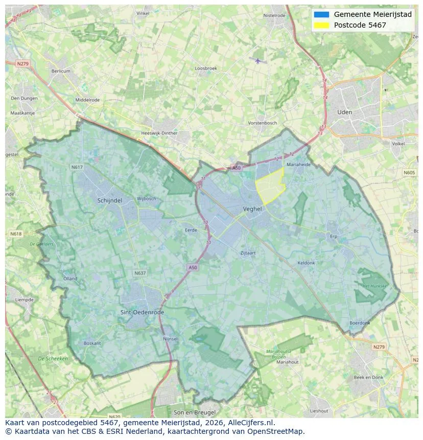 Mapa de códigos postales para 5467