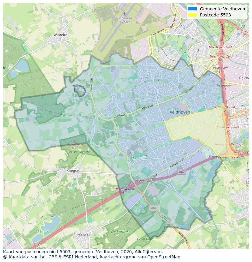 Postcodekaart voor 5503