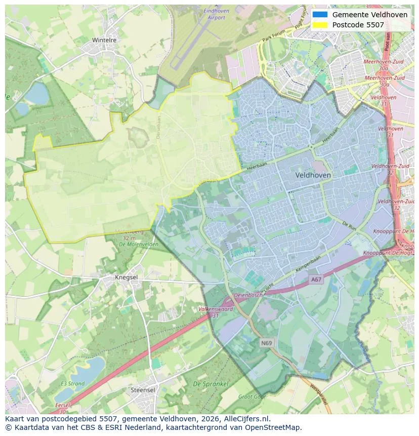 Postcodekaart voor 5507