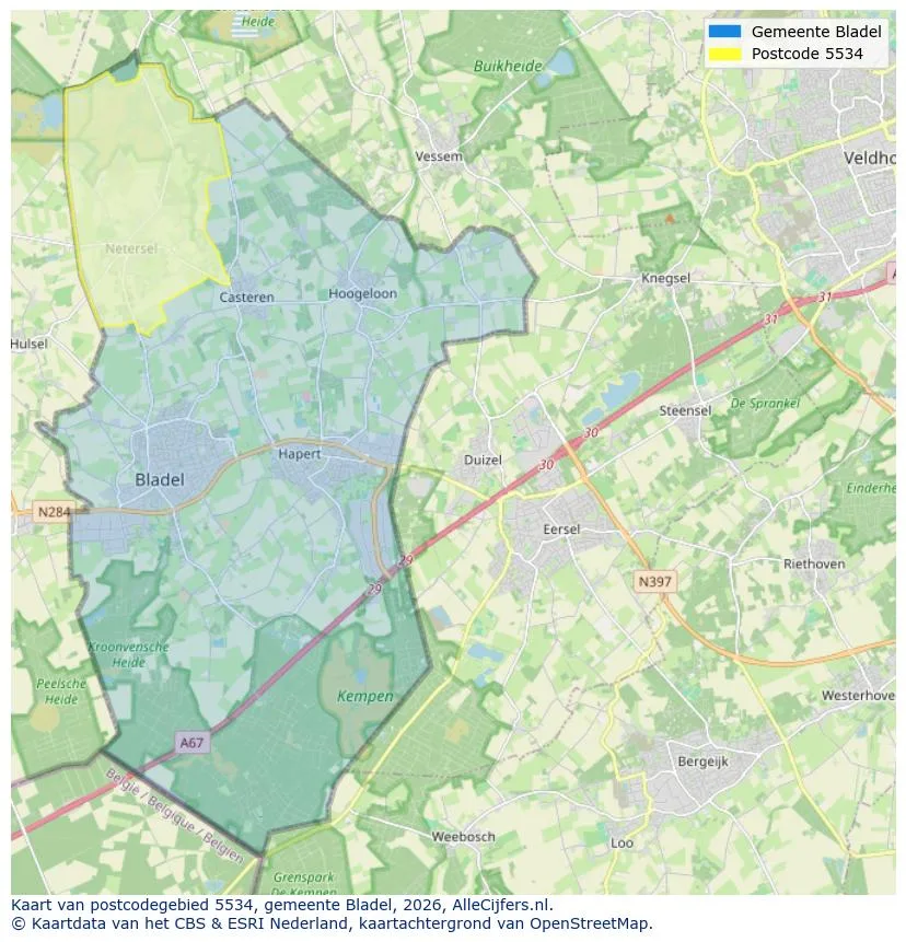 Postcodekaart voor 5534
