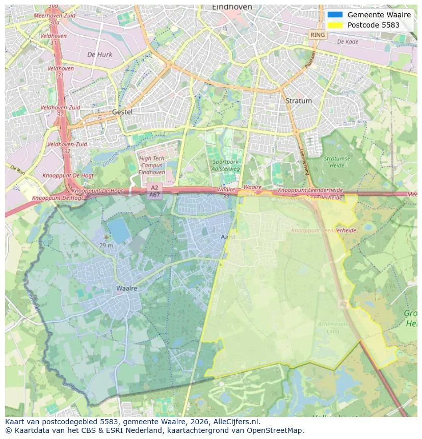Postcodekaart voor 5583