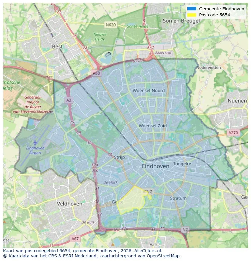 Mapa de códigos postales para 5654