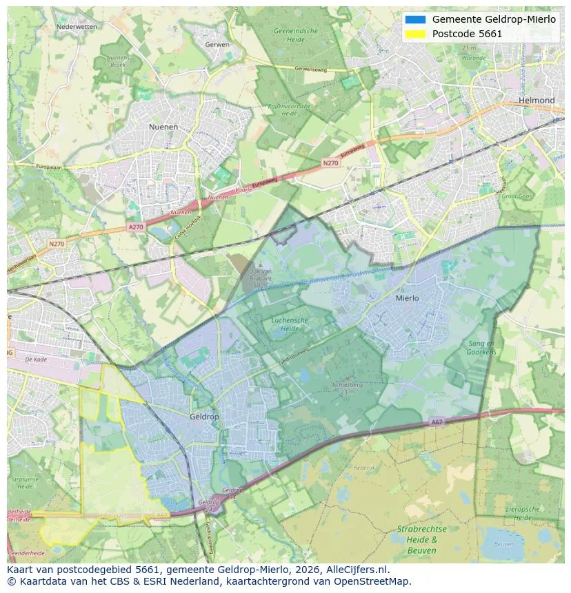 Postcodekaart voor 5661