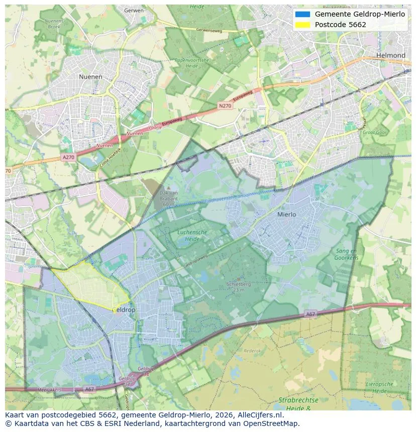 Postcodekaart voor 5662