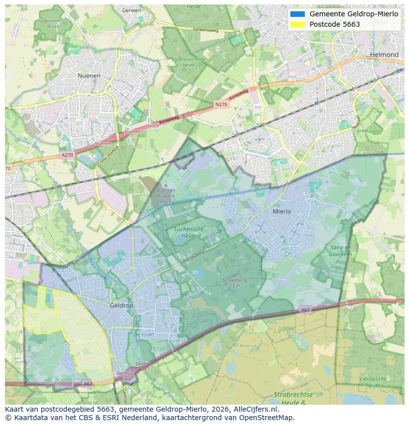 Postcodekaart voor 5663