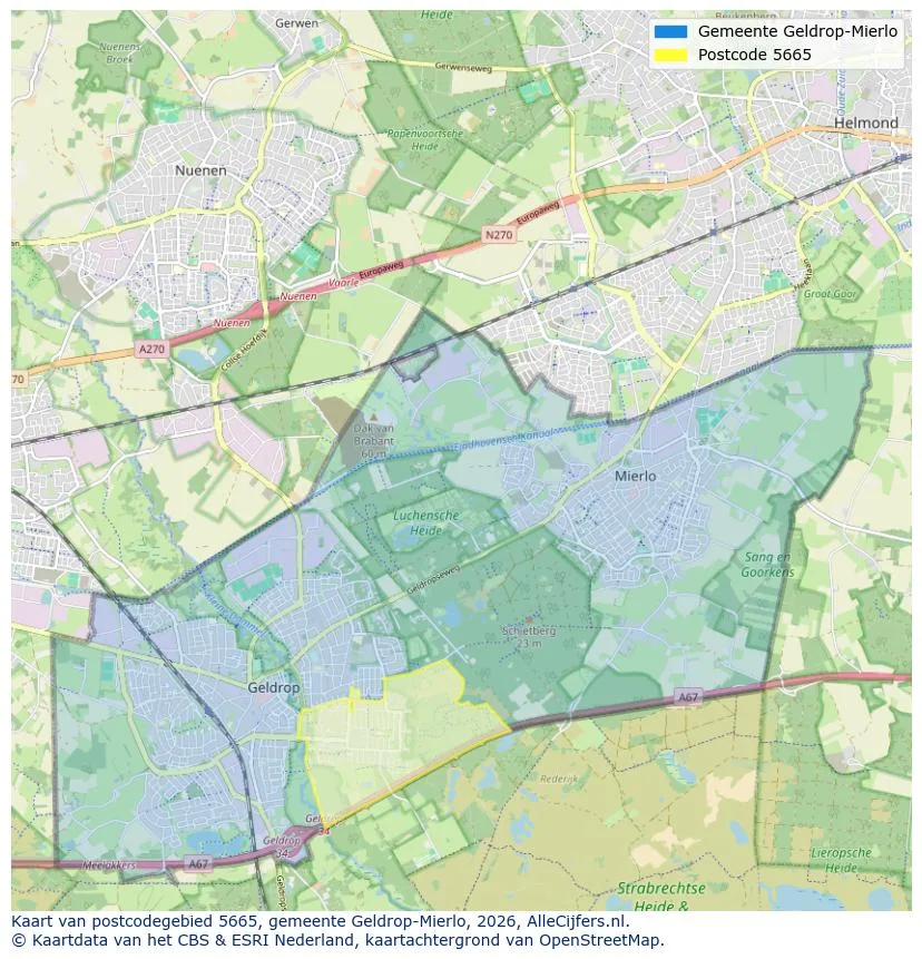 Postcodekaart voor 5665
